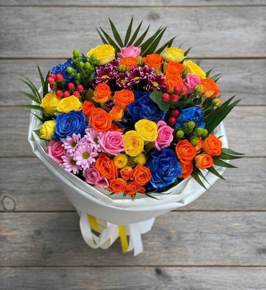 Букет цветов из: Розы и Хризантемы в Кизляре Республики Дагестан