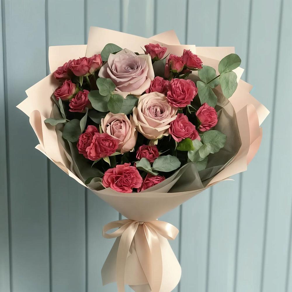 Букет цветов из: Гвоздики и Розы в Кизляре Республики Дагестан