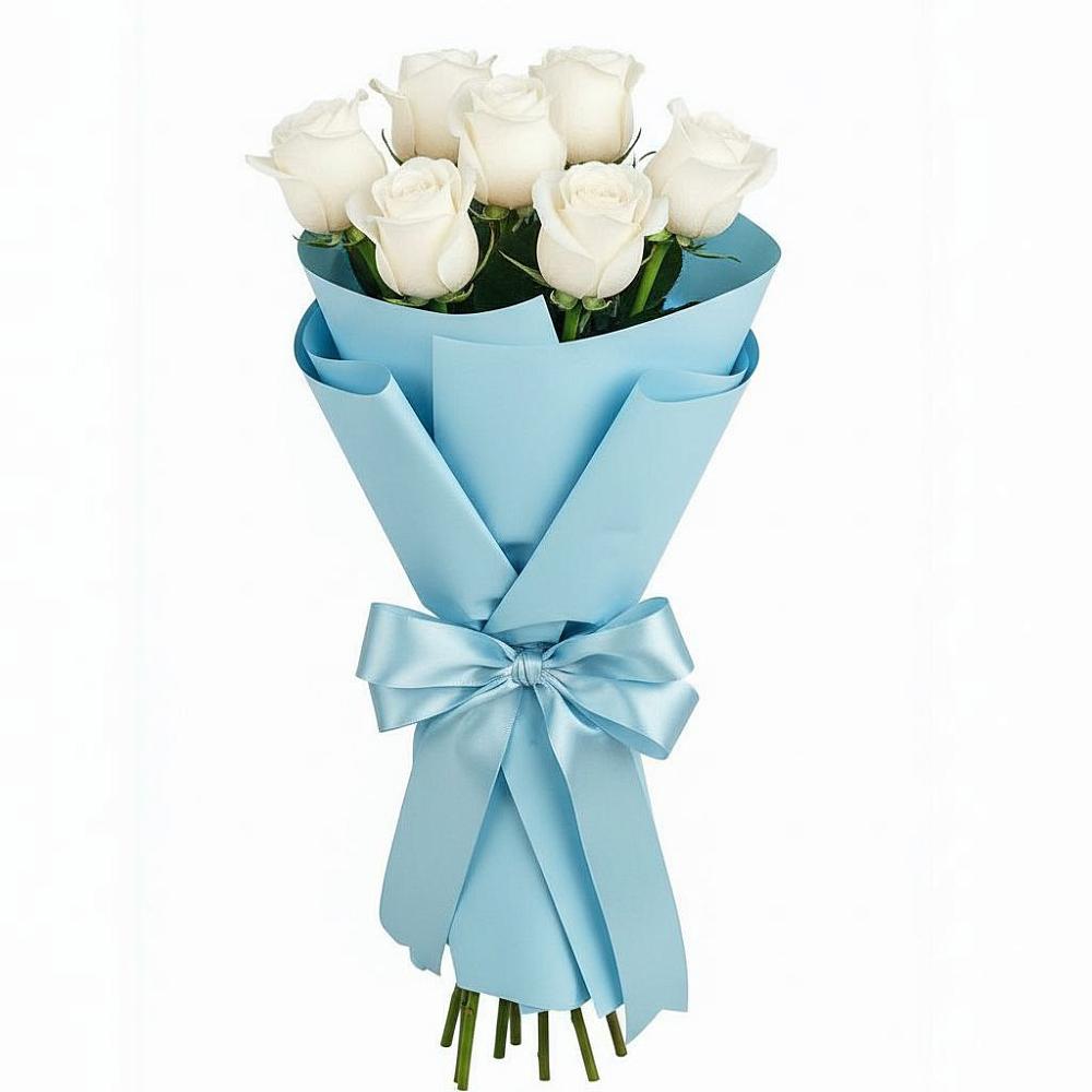 Букет 7 белых роз Проуд в Кизляре Республики Дагестан