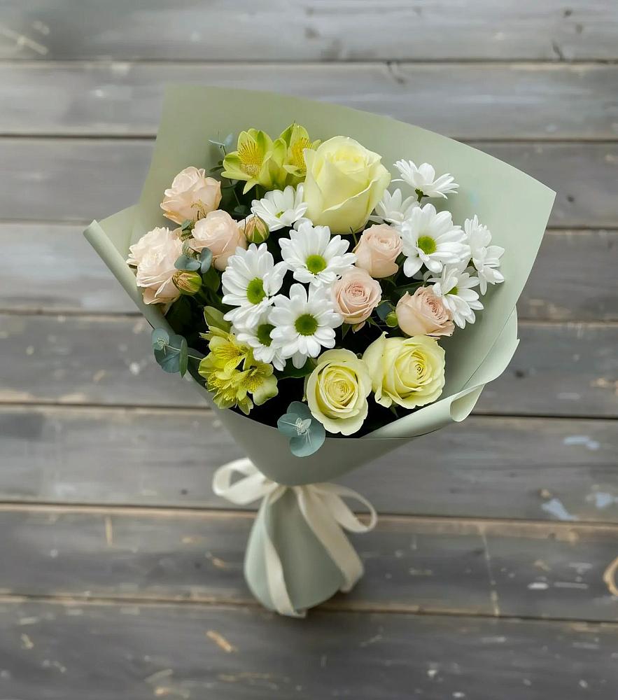 Букет цветов из: Альстромерии, Розы и Хризантемы в Кизляре Республики Дагестан