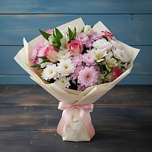 Букет цветов из:  Хризантемы, Альстромерии и Розы в Кизляре Республики Дагестан