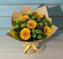 Букет цветов из:  Герберы и Хризантемы в Кизляре Республики Дагестан
