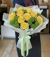 Букет цветов из:  Хризантемы и Розы в Кизляре Республики Дагестан