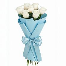 Букет 7 белых роз Проуд в Кизляре Республики Дагестан