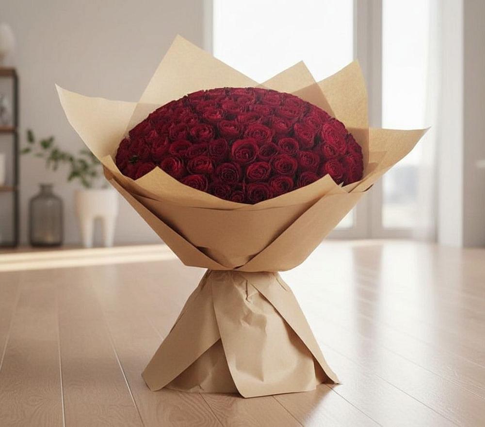 Букет 101 Красная роза в Кизляре Республики Дагестан