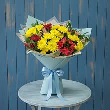 Букет цветов из:  Альстромерии и Хризантемы #REPLACE_PRED# Кизляре Республики Дагестан