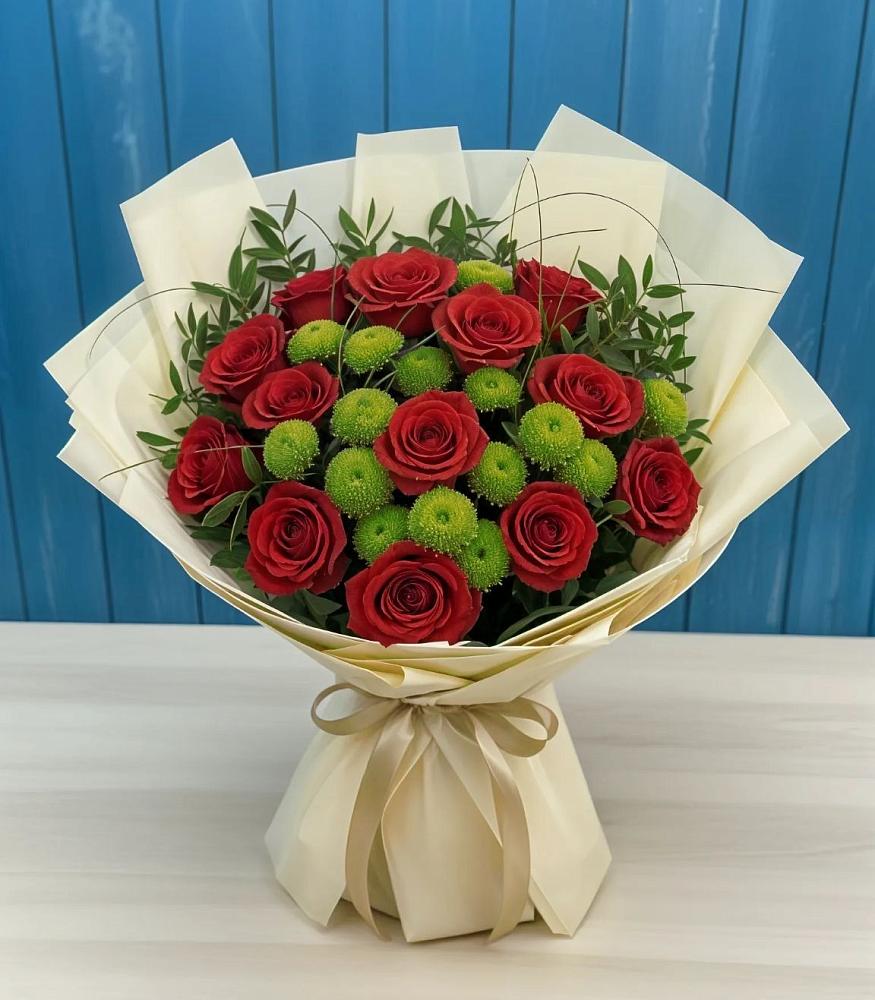 Букет цветов из: Розы и Хризантемы в Кизляре Республики Дагестан